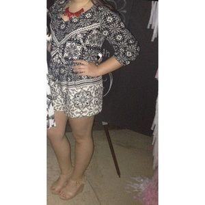 Tie Waist Printed Charlotte Russe Romper